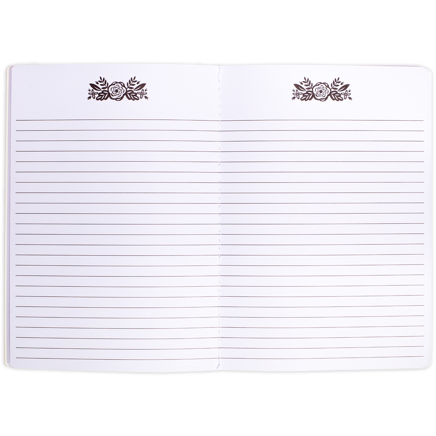 large spiral notebook with mint green floral hardcover, metal spiral and 160 lined pages for school or office supplies
