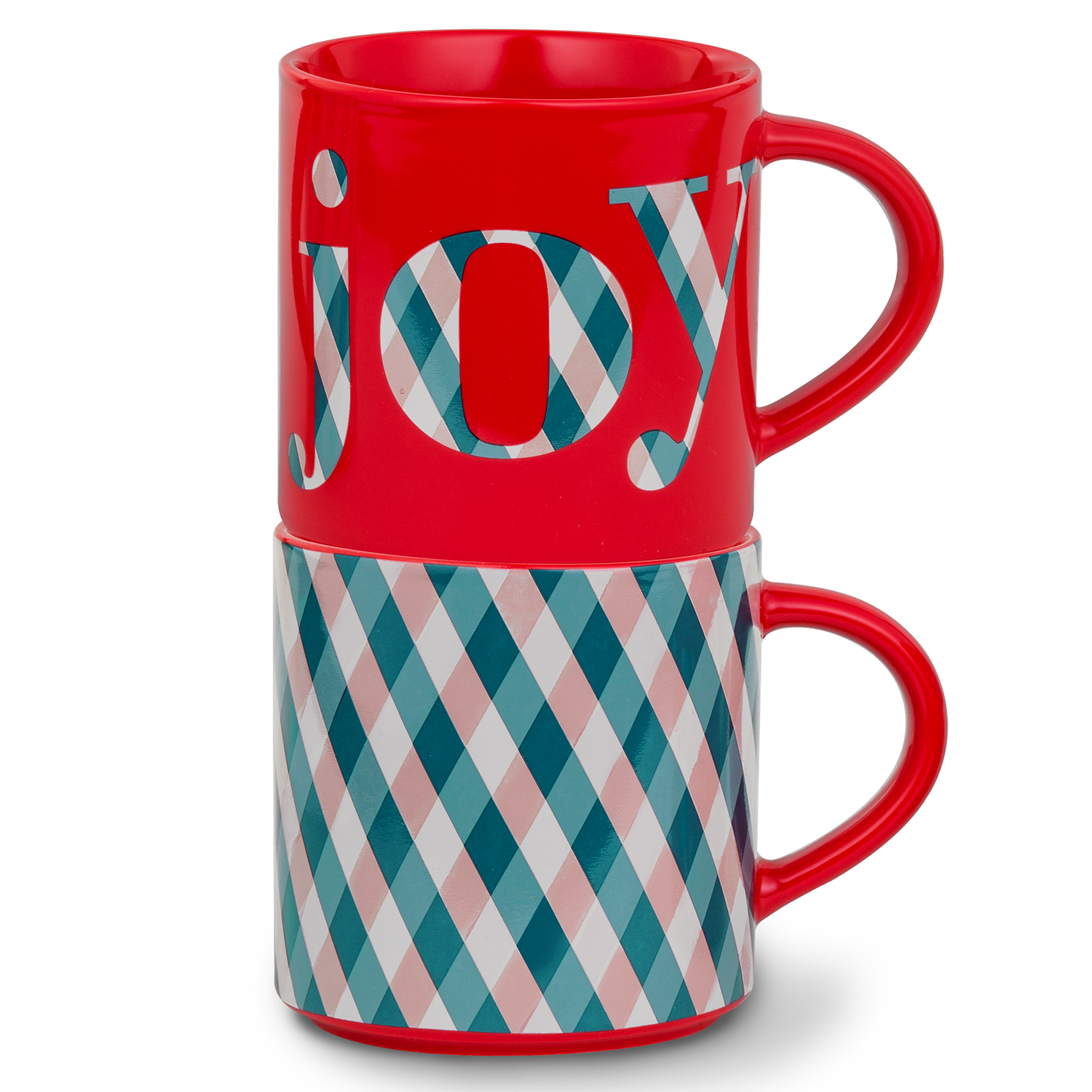 Stacking Holiday Mugs, Joy