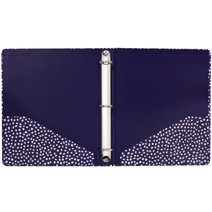Three Ring Binder, Navy Dots