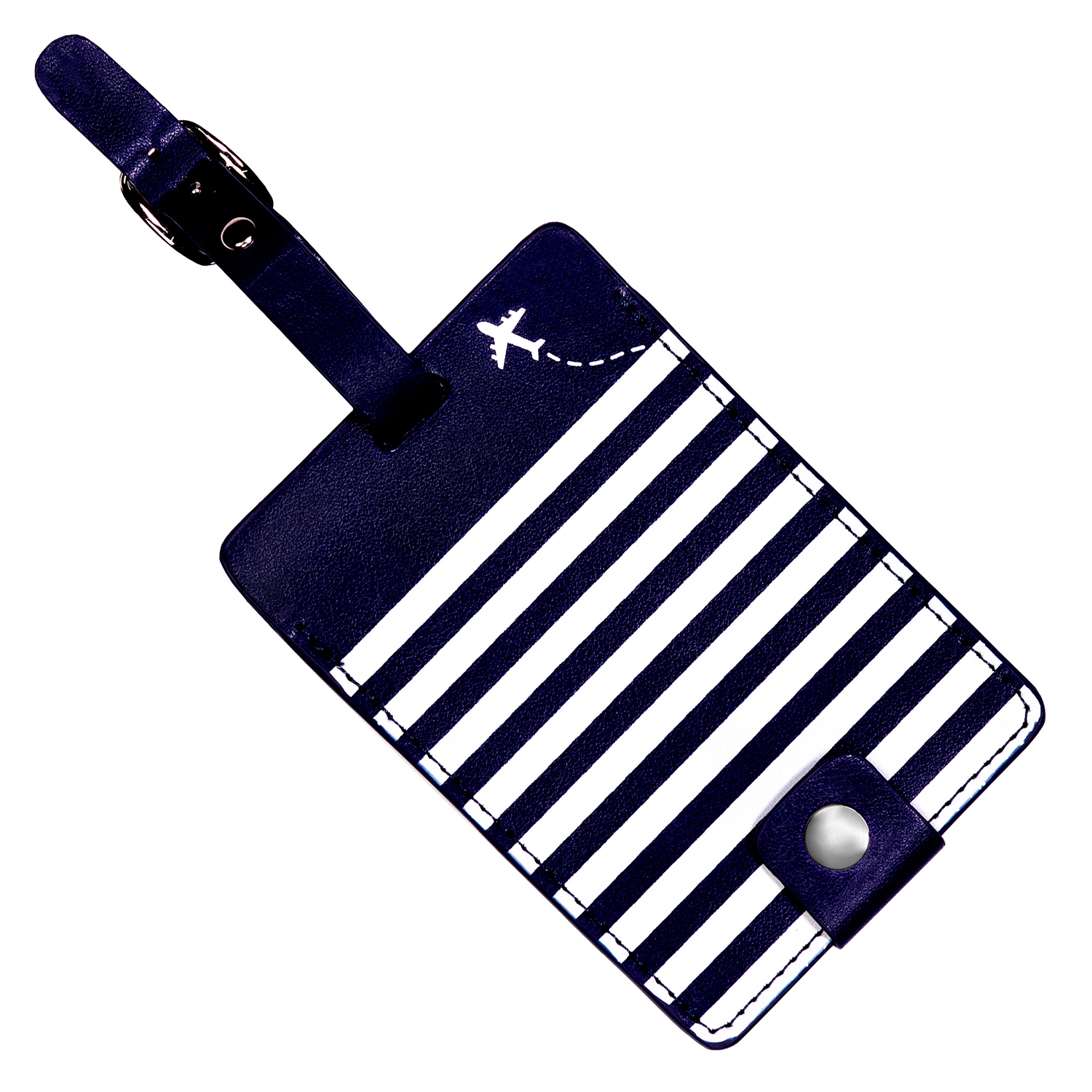 Luggage Tag, Navy Stripe