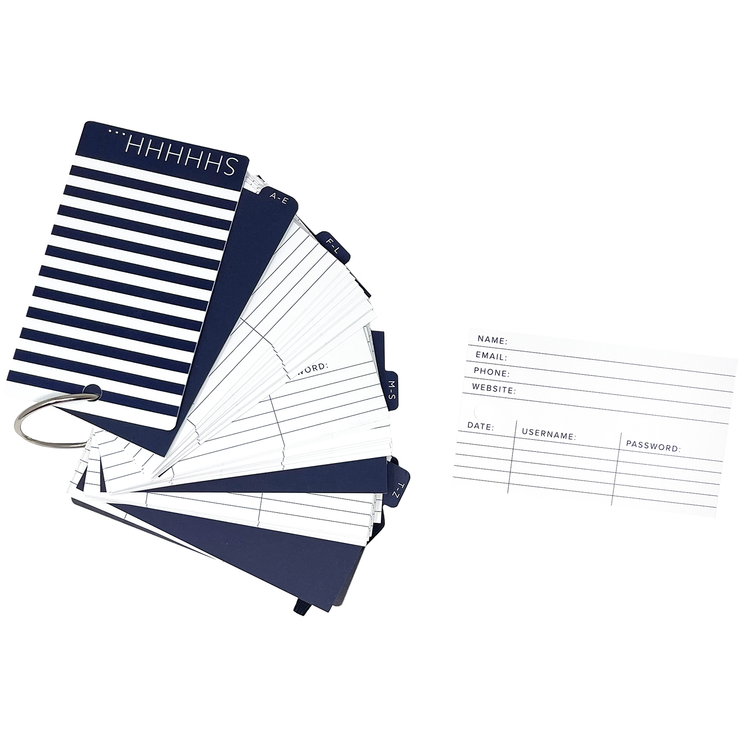 Password Holder, Navy Stripe