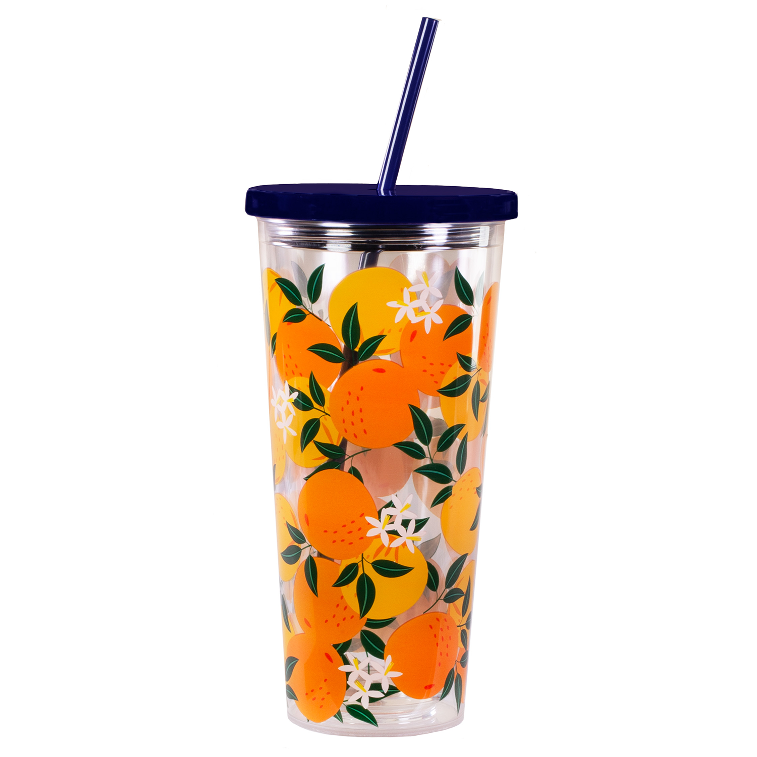 Tumbler with Straw, Orange Blossom