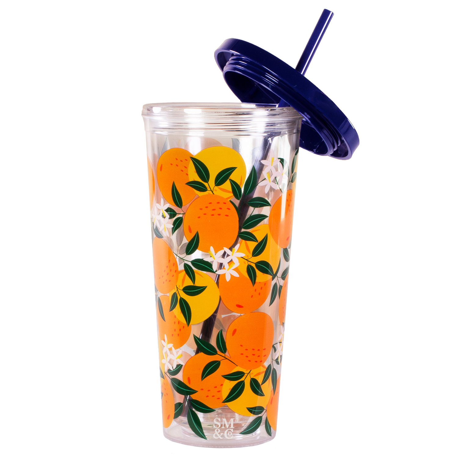 Tumbler with Straw, Orange Blossom