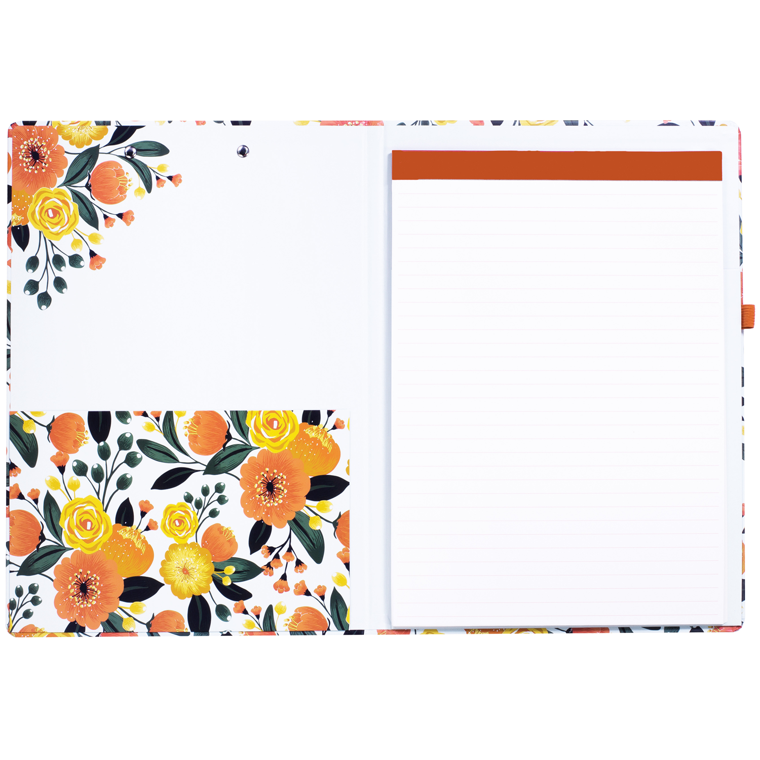 Clipboard Folio, Orange Floral