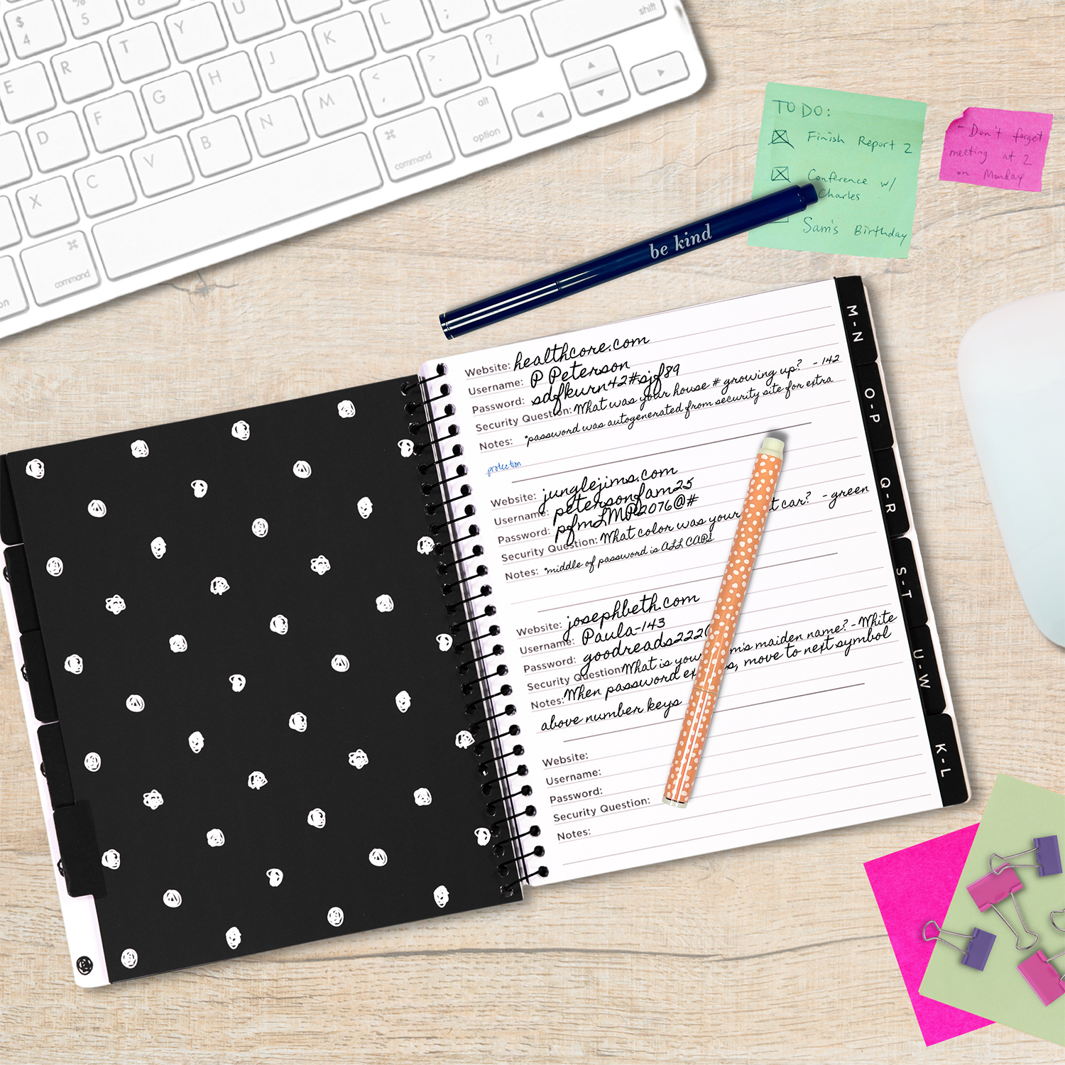 Password Book, Scribble Dots