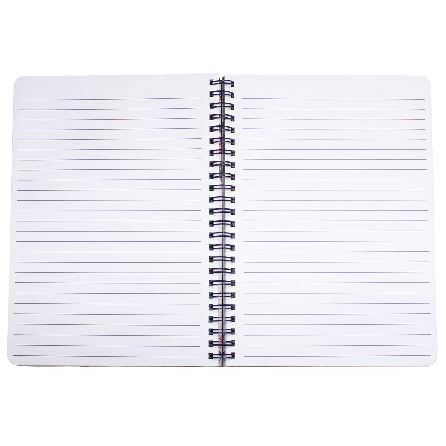 mini spiral notebook with purple vine floral hardcover, metal spiral and 160 lined pages for school or office supplies