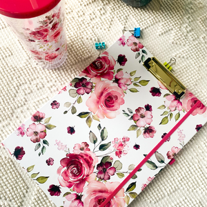Clipboard Folio, Rose Floral