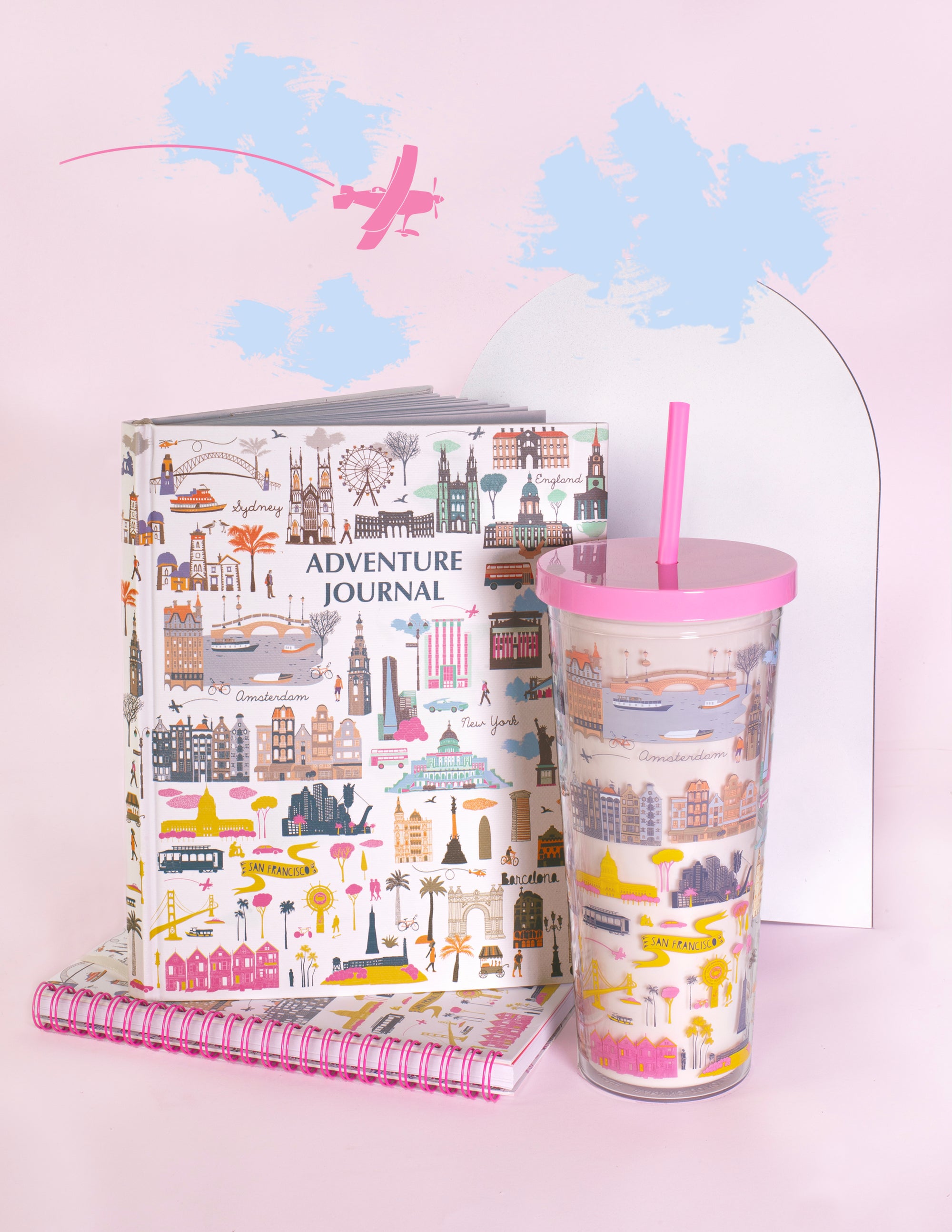 Tumbler with Straw, City Icons