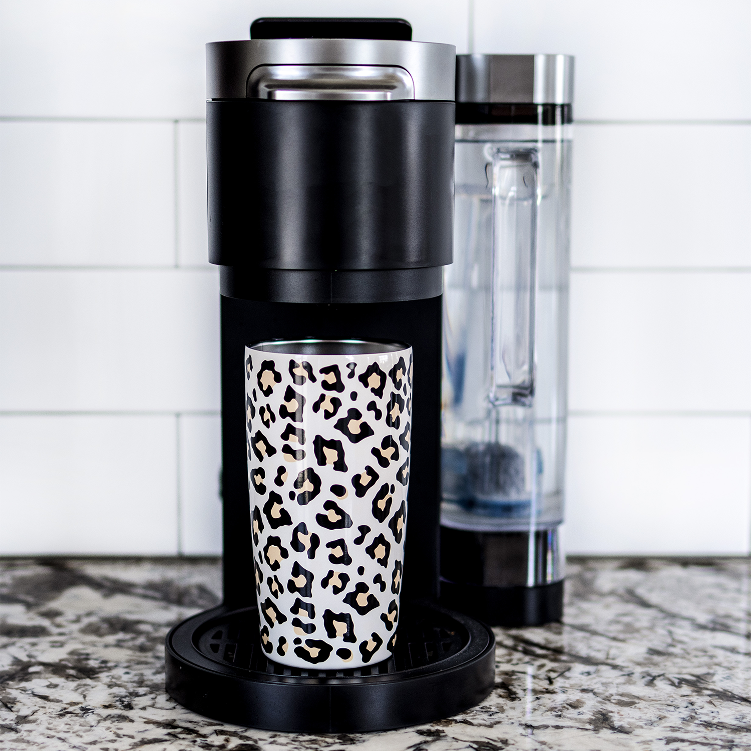 Stainless Steel Tumbler, Leopard