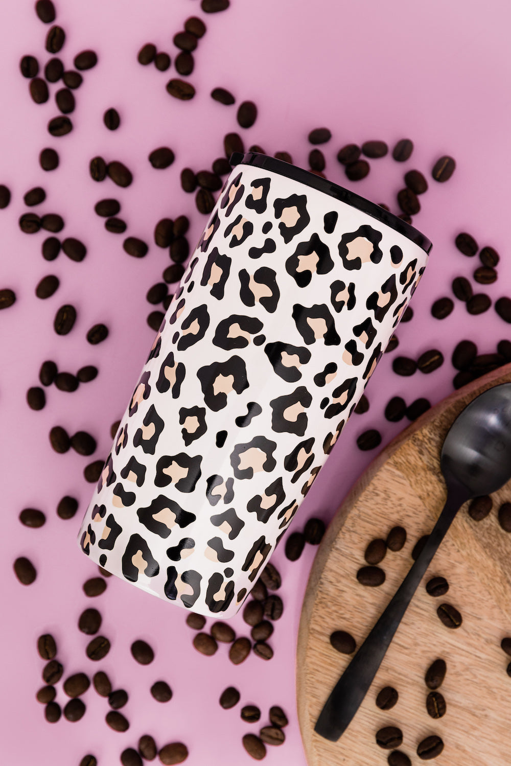 Stainless Steel Tumbler, Leopard
