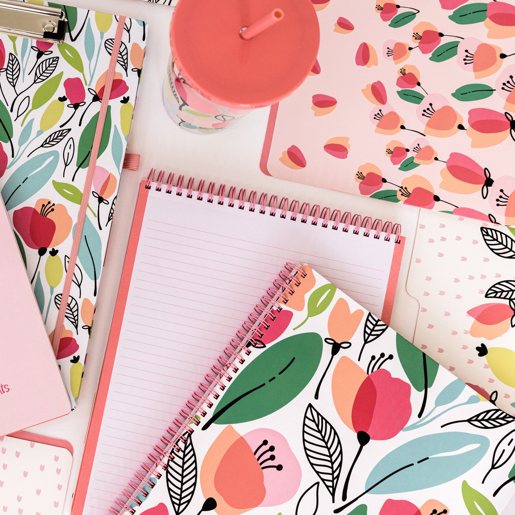 Top Spiral Notebook, Pink Poppy