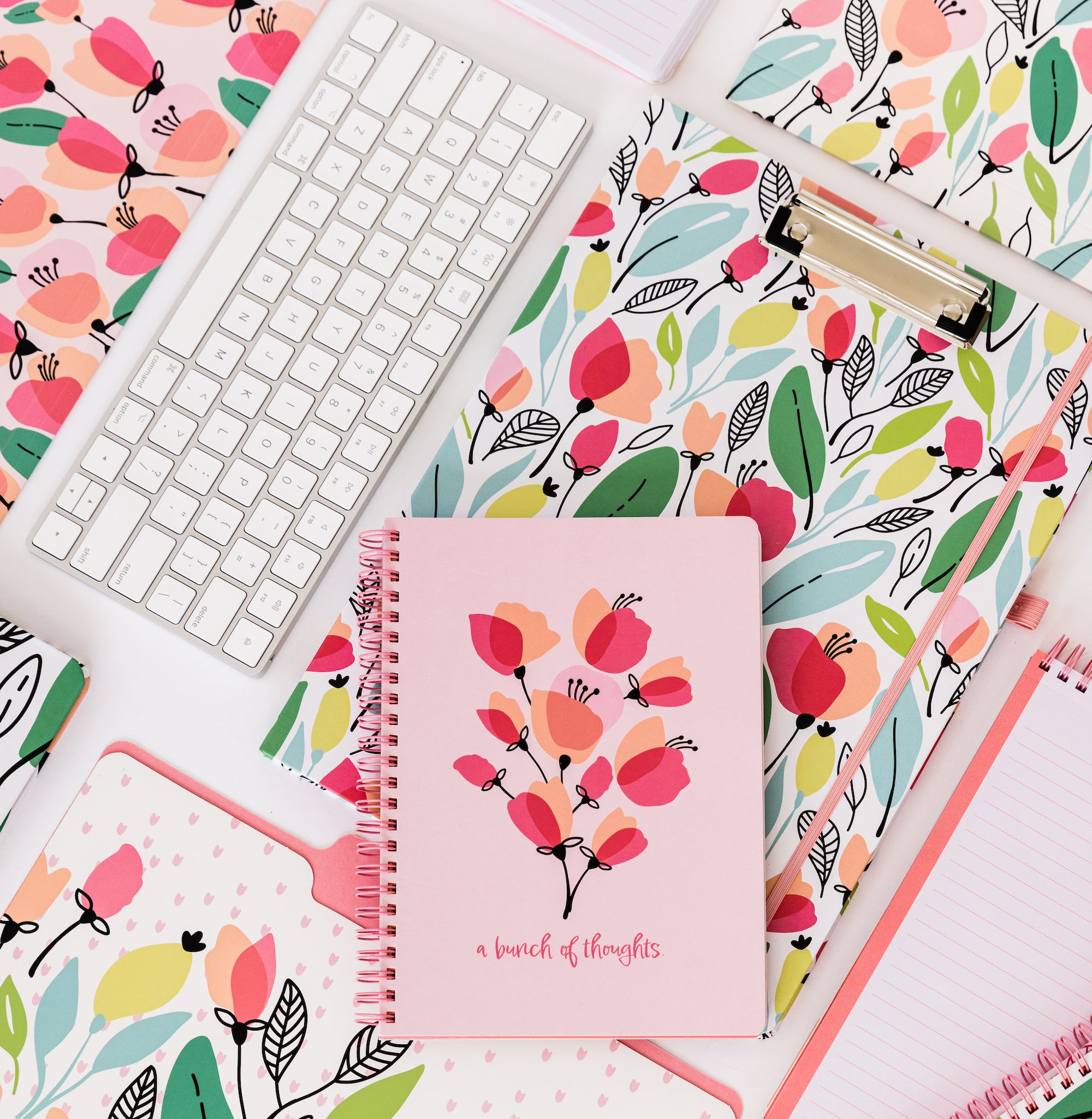 Clipboard Folio, Pink Poppy