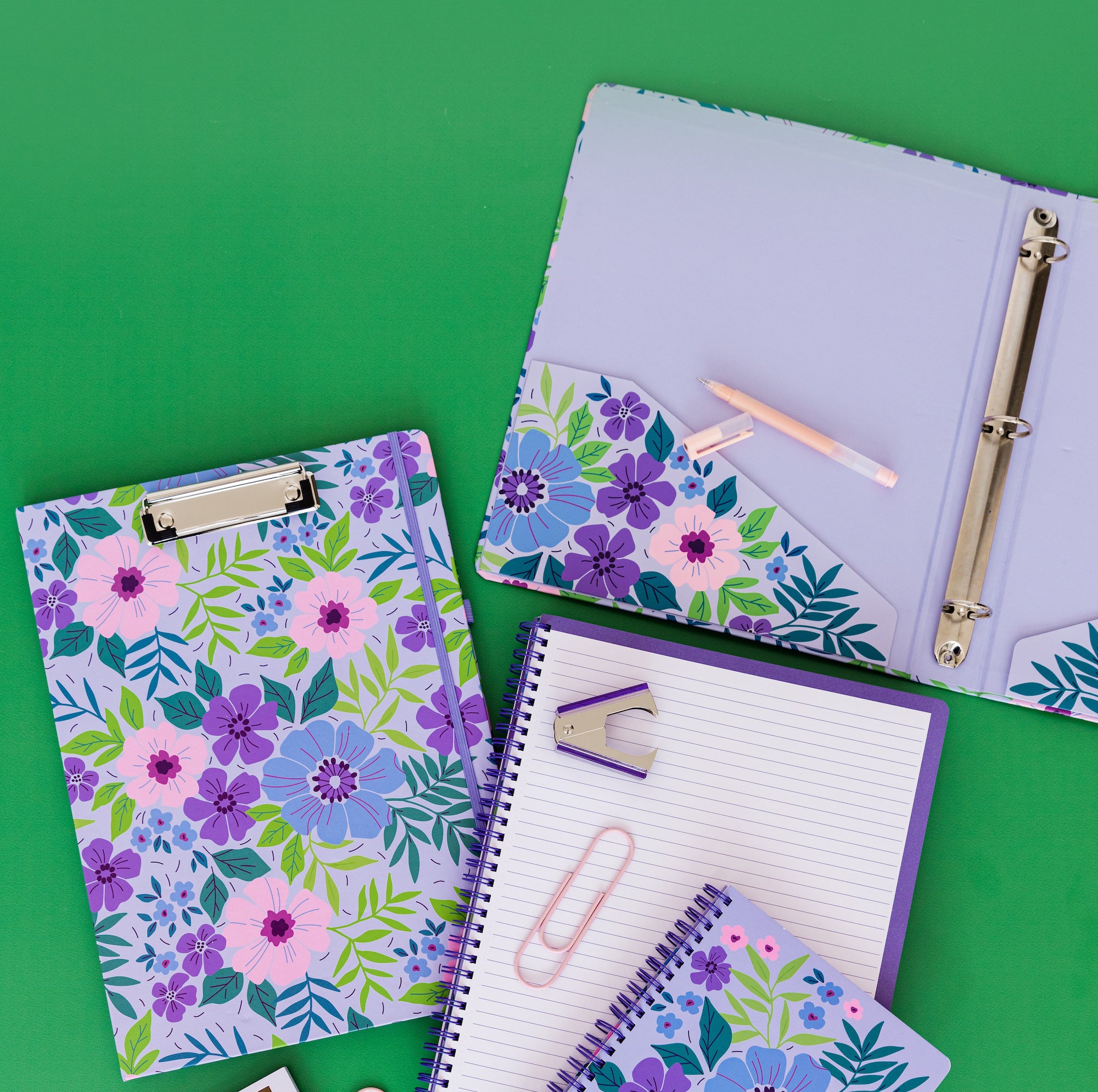 Three Ring Binder, Lilac Floral