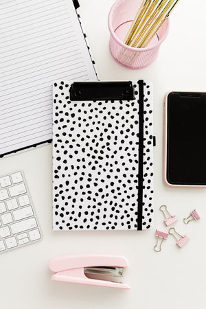 Mini Clipboard Folio, Black Dots