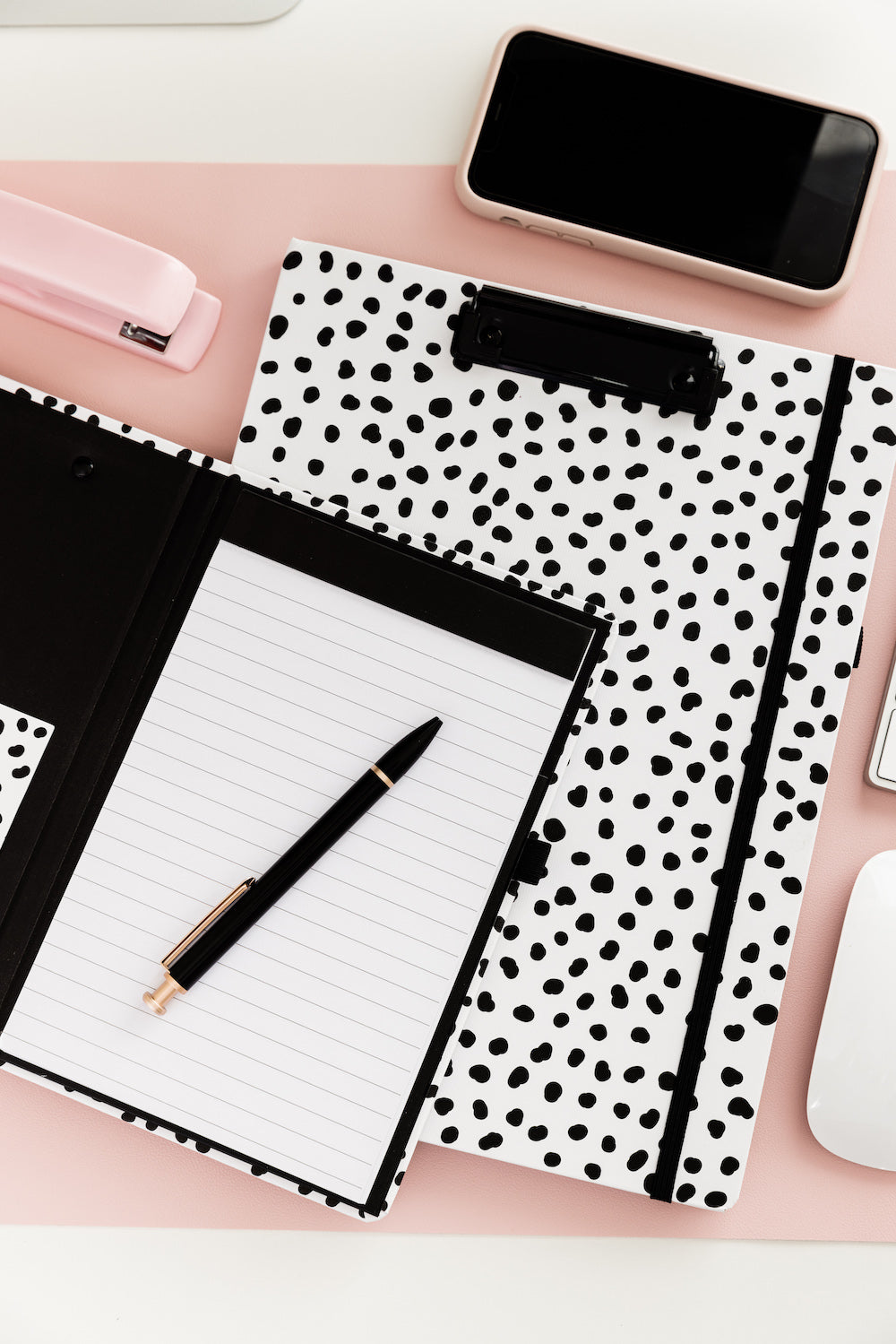 Mini Clipboard Folio, Black Dots
