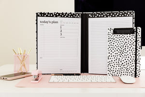 Mini Clipboard Folio, Black Dots