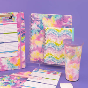 Tumbler with Straw, Tie Dye