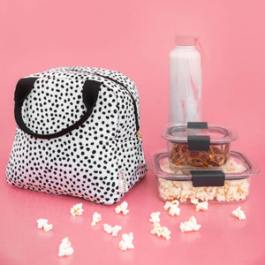 Lunch Tote, Black Dots