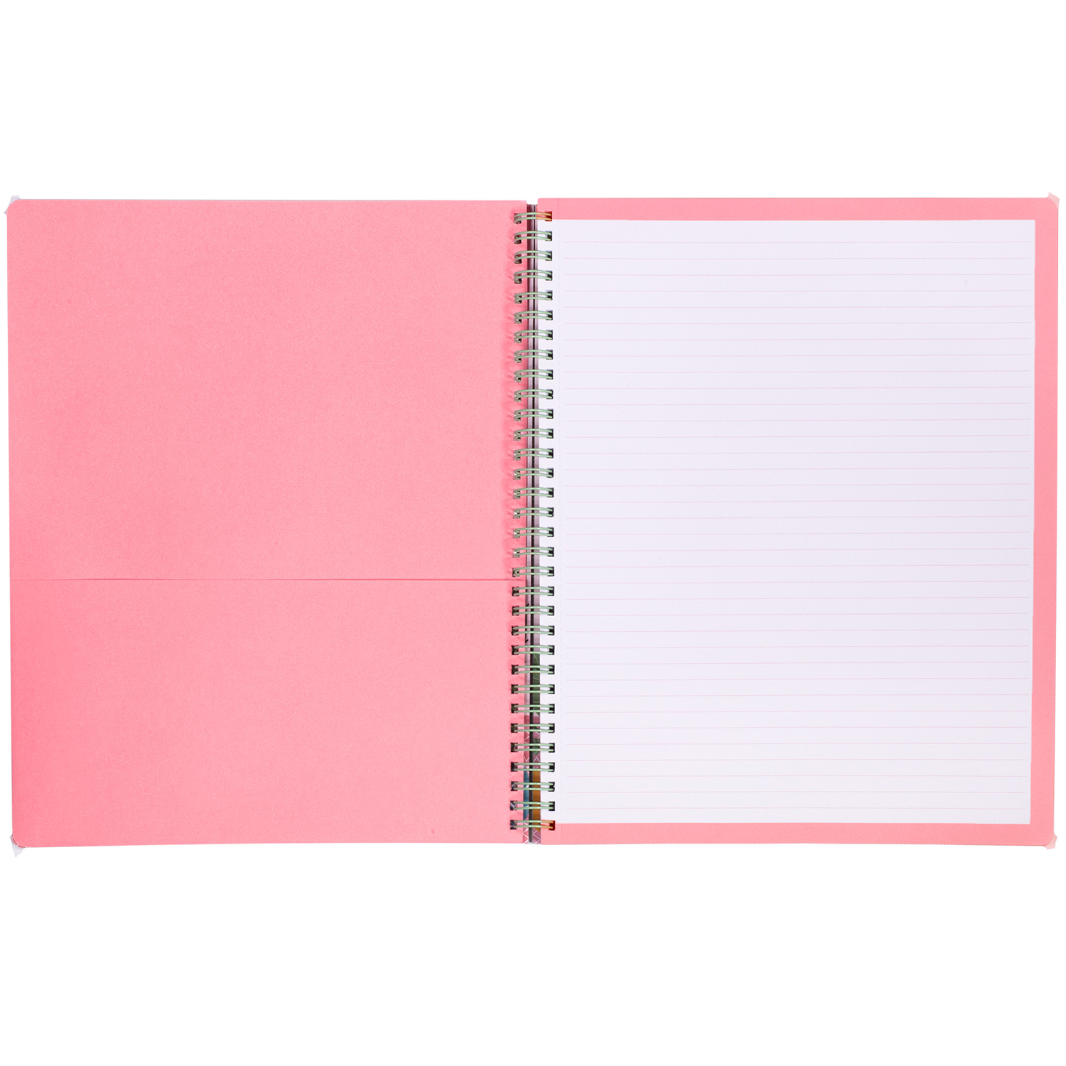 pink large spiral notebook with potted plants hardcover, metal spiral and 160 lined pages for school or office supplies