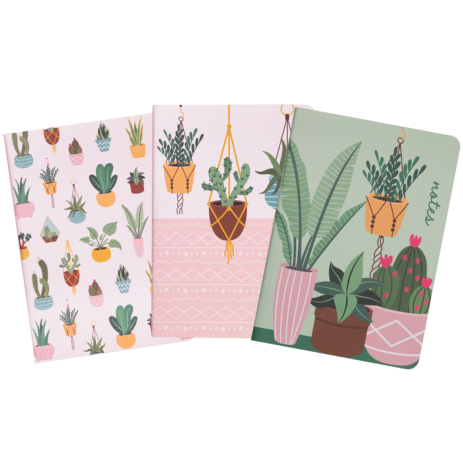 Stitched Notebook Set, Succulents