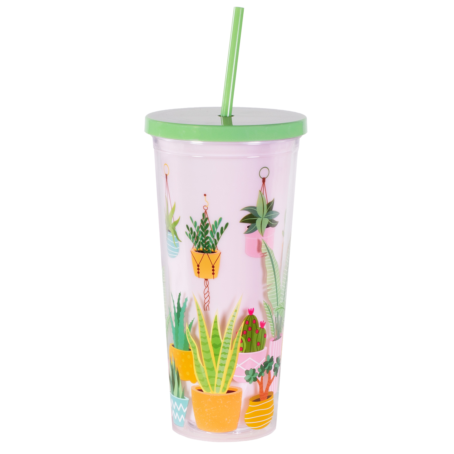 Tumbler with Straw Succulents