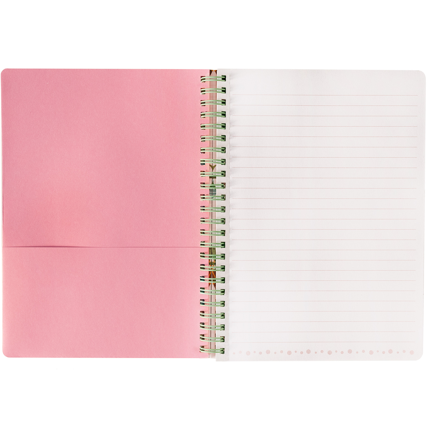 pink mini spiral notebook with potted plants hardcover, metal spiral, 160 lined pages for school or office supplies