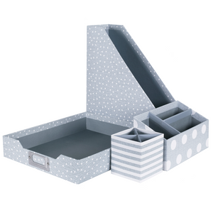 Desk Accessory Set, Textured Large Dot