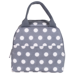 Small Lunch Tote, Textured Large Dots