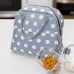Small Lunch Tote, Textured Large Dots