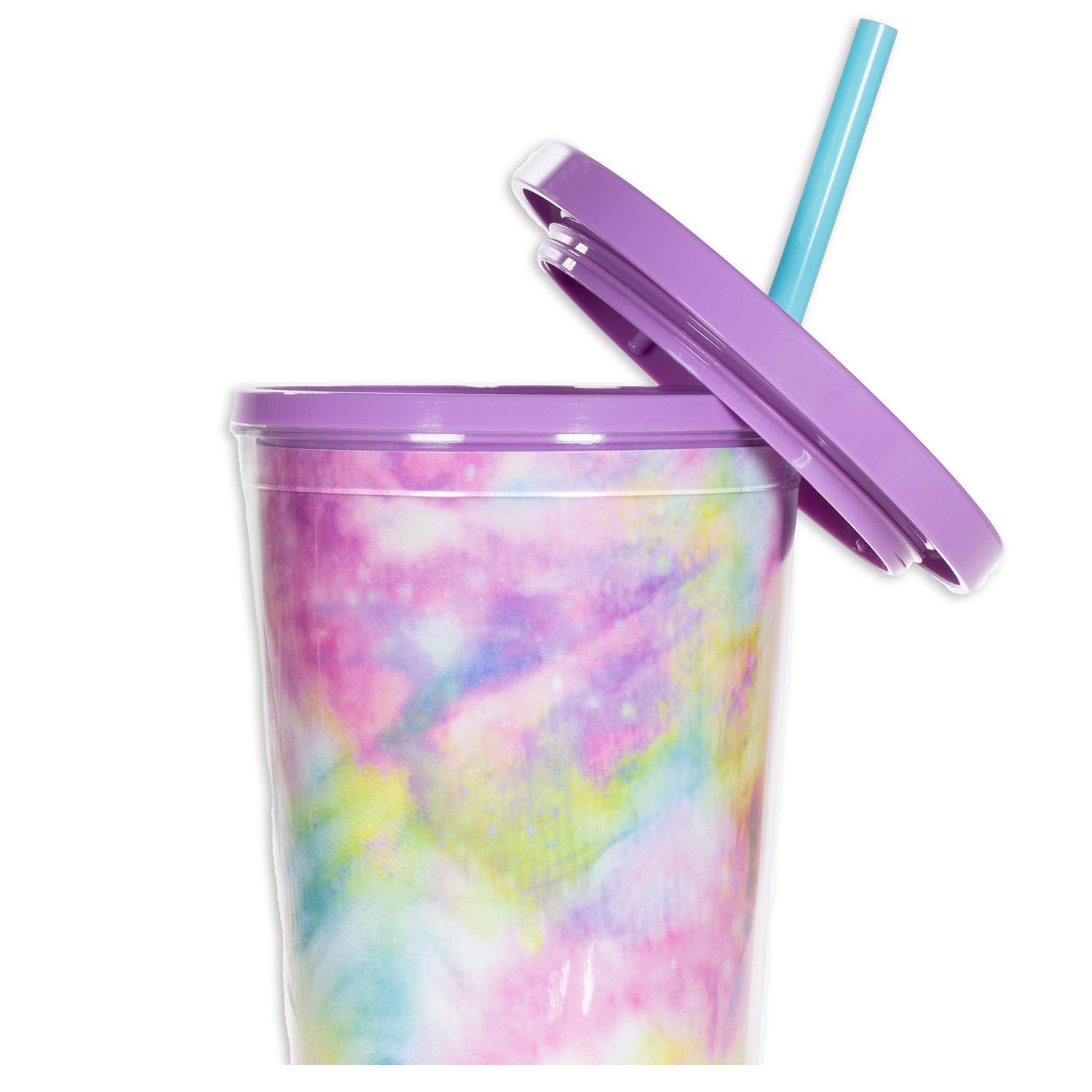 Tumbler with Straw, Tie Dye