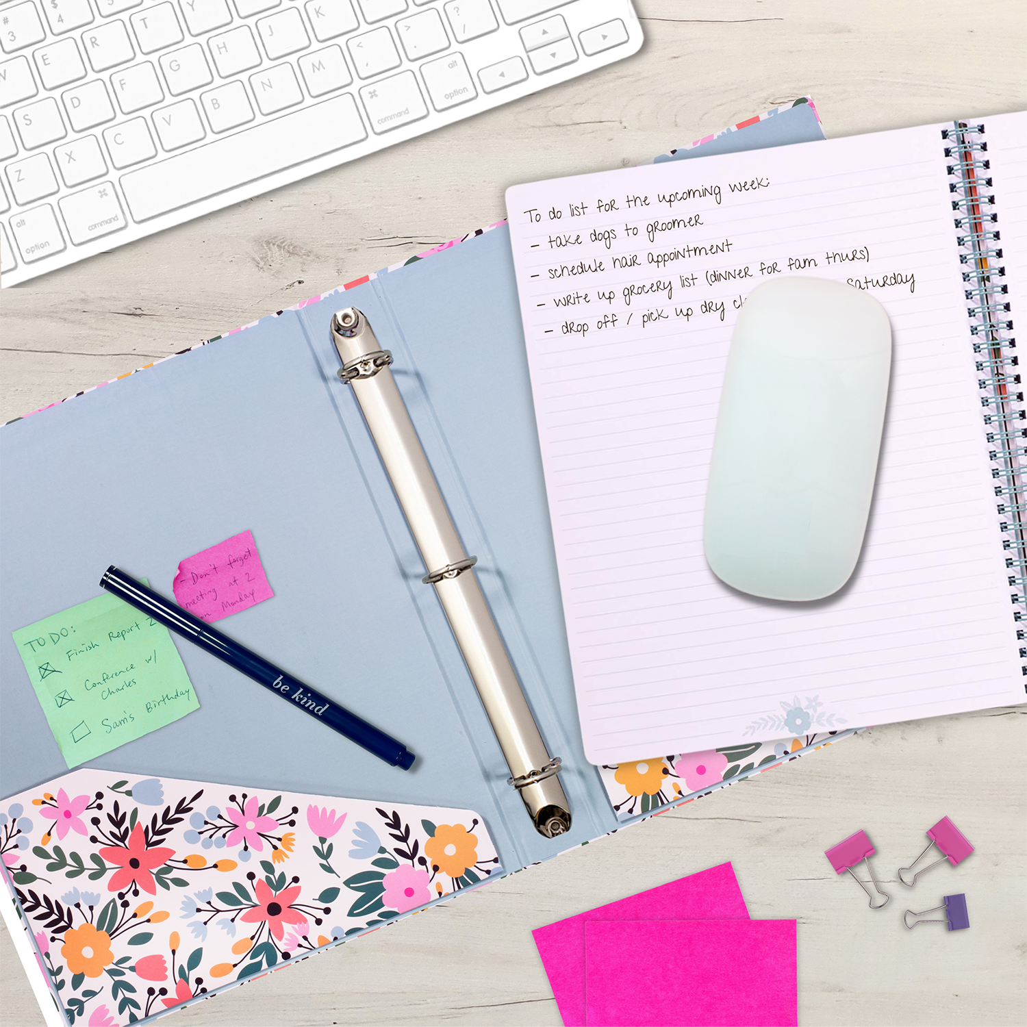 Three Ring Binder, Wild Blooms