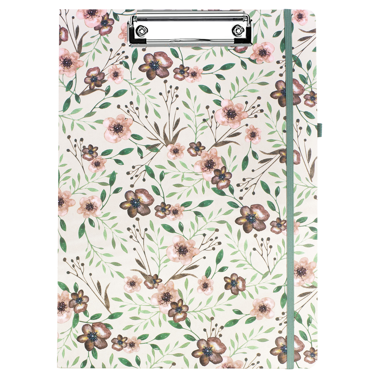 cute clipboard folio with earth tone floral hardcover and lined notepad for professional use 