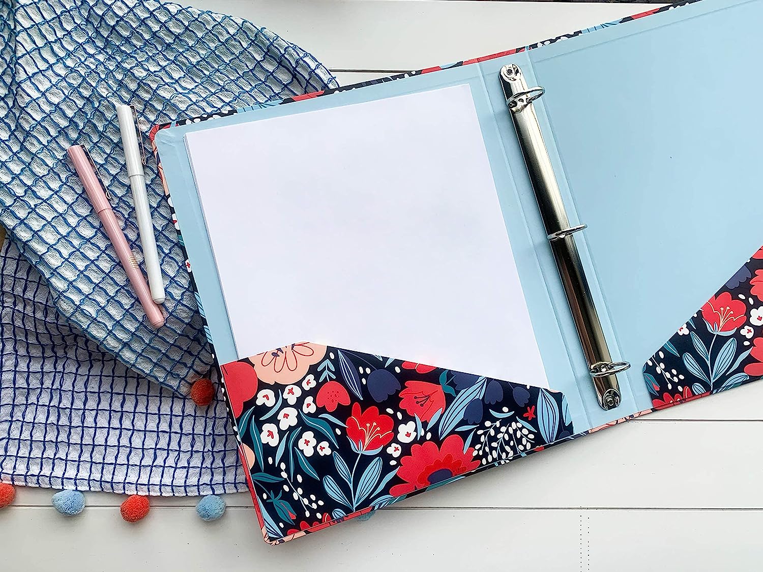 Three Ring Binder, Folk Floral