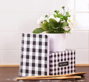 Mini Notebook, Black Gingham