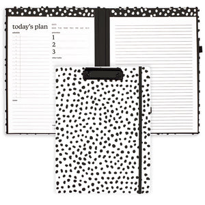 Double Notepad Clipboard Folio, Black Dots