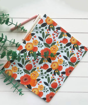 Three Ring Binder, Orange Floral