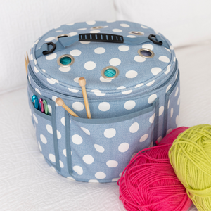 Yarn Bag, Blue Textured Dot